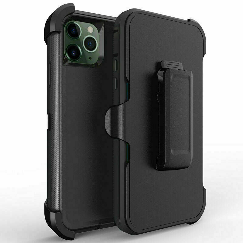 iPHONE 11 6.1in Armor Defender Case with Clip (Black Black)